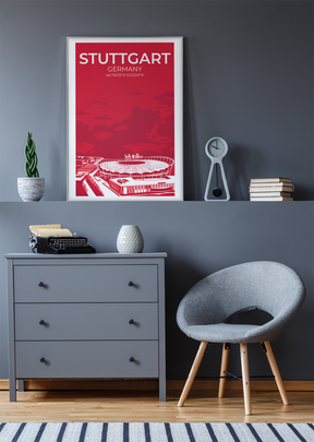 Stadion Illustration Poster Stuttgart