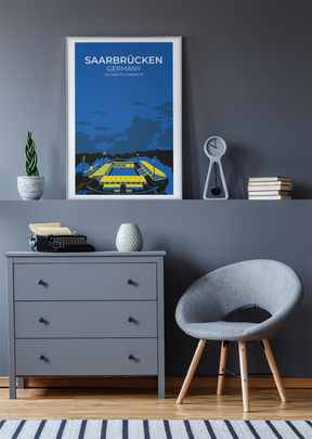 Stadion Illustration Poster Saarbrücken