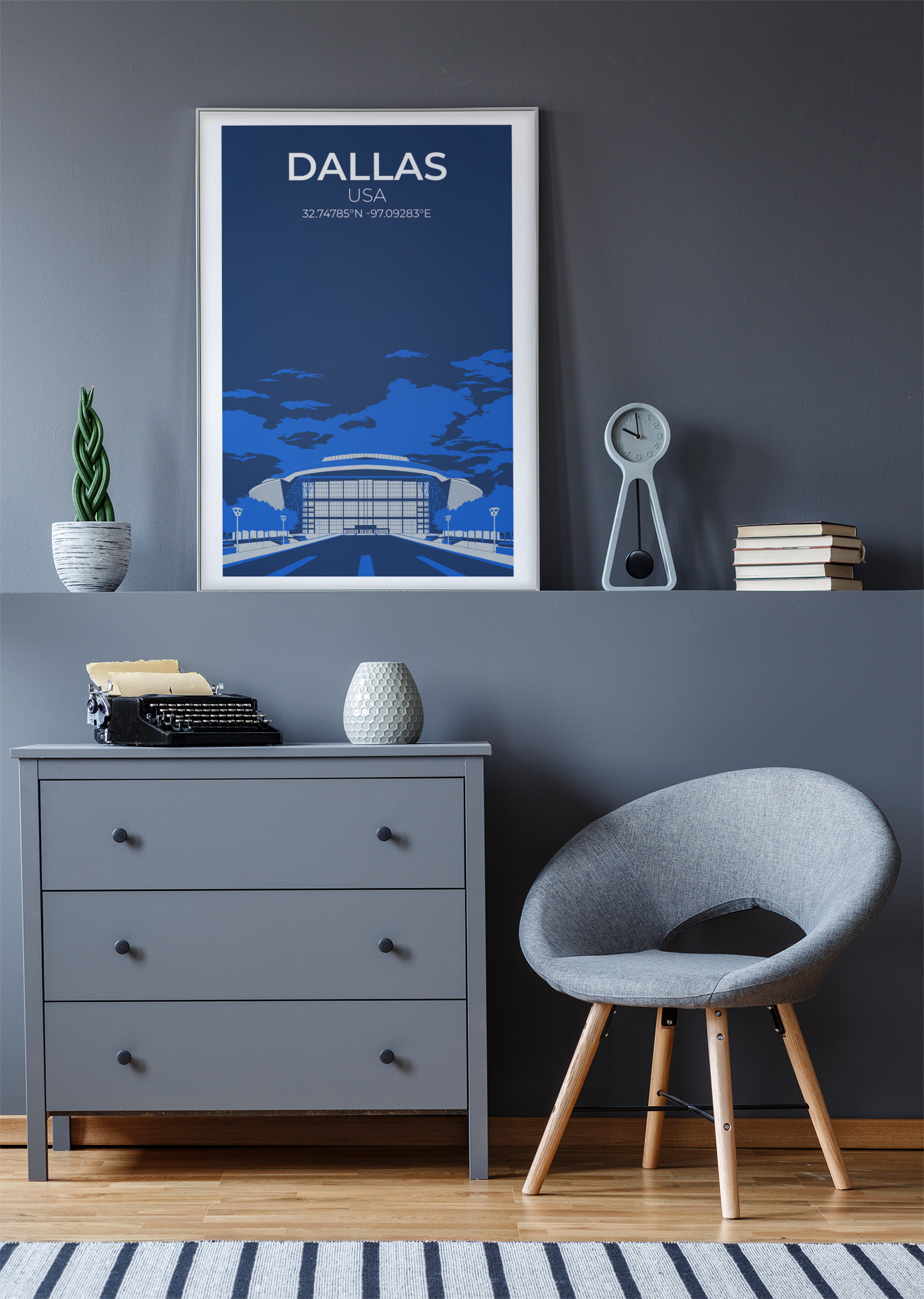 Stadion Illustration Poster Dallas