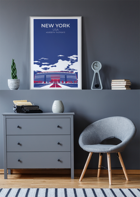 Stadion Illustration Poster New York
