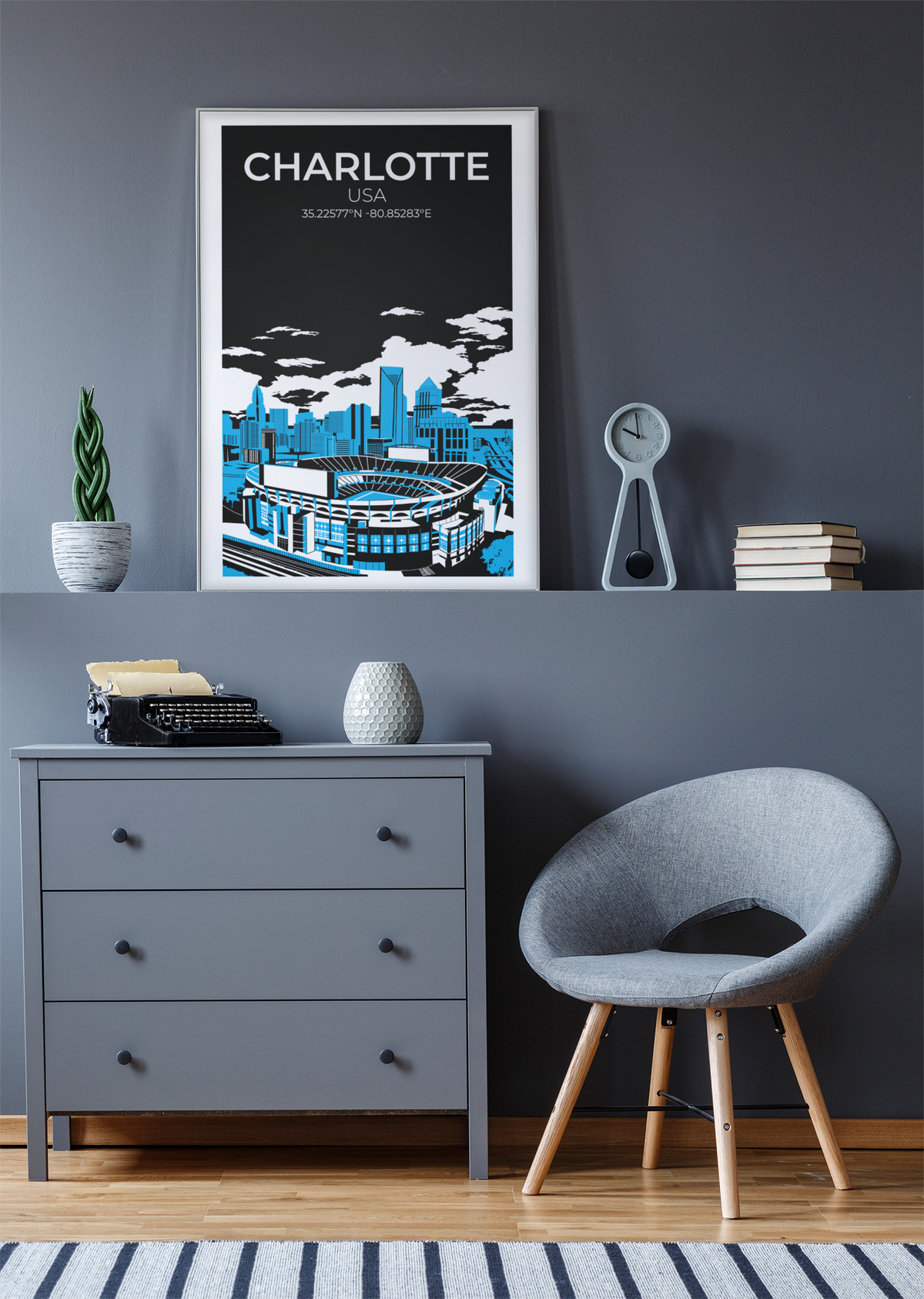 Stadion Illustration Poster Charlotte