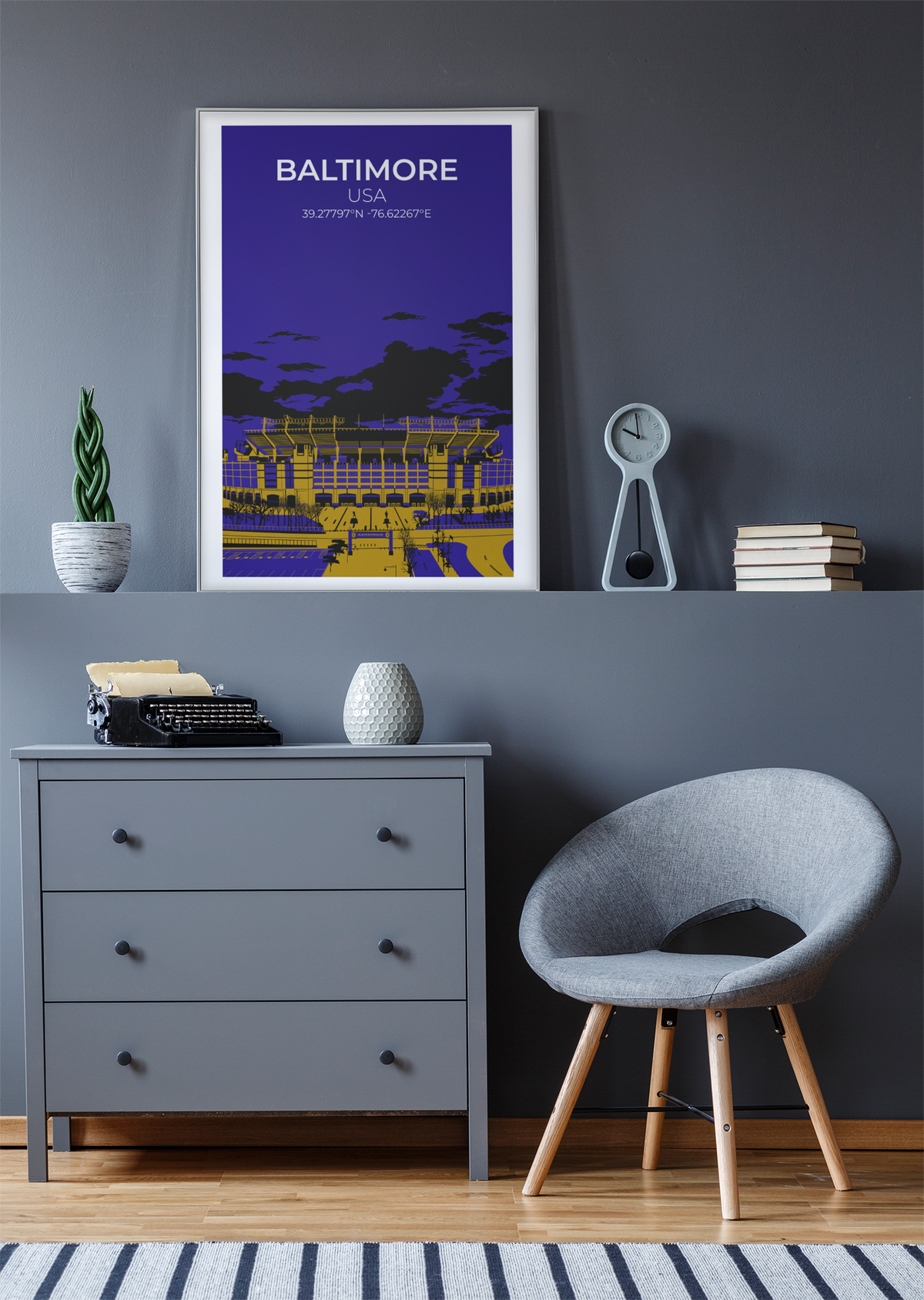 Stadion Illustration Poster Baltimore