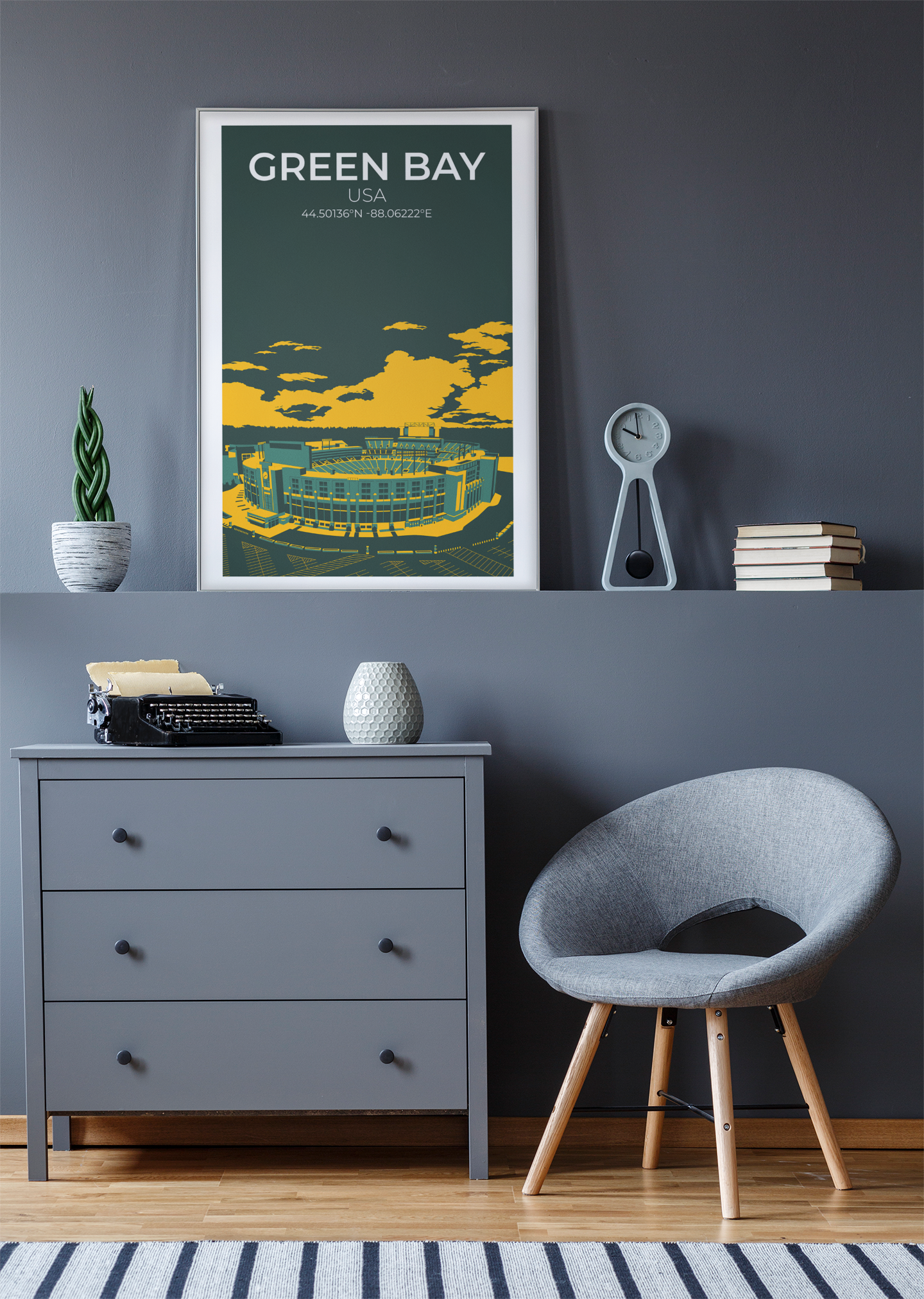 Stadion Illustration Poster Green Bay