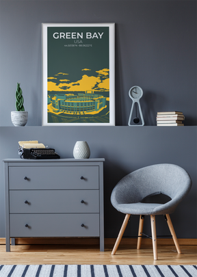 Stadion Illustration Poster Green Bay