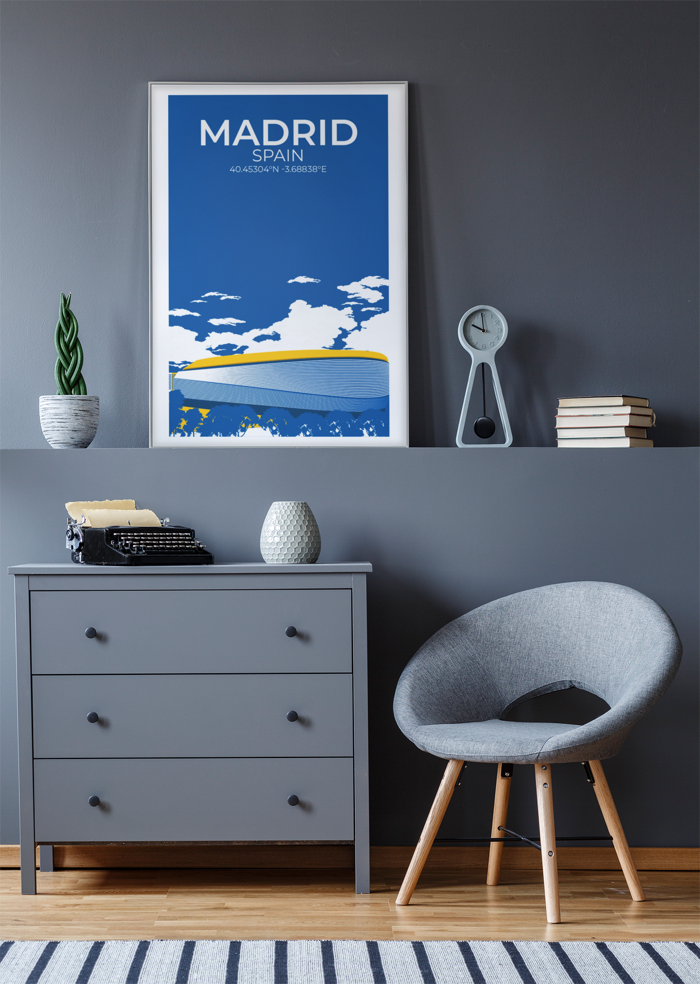 Stadion Illustration Poster Madrid - Neues Stadion