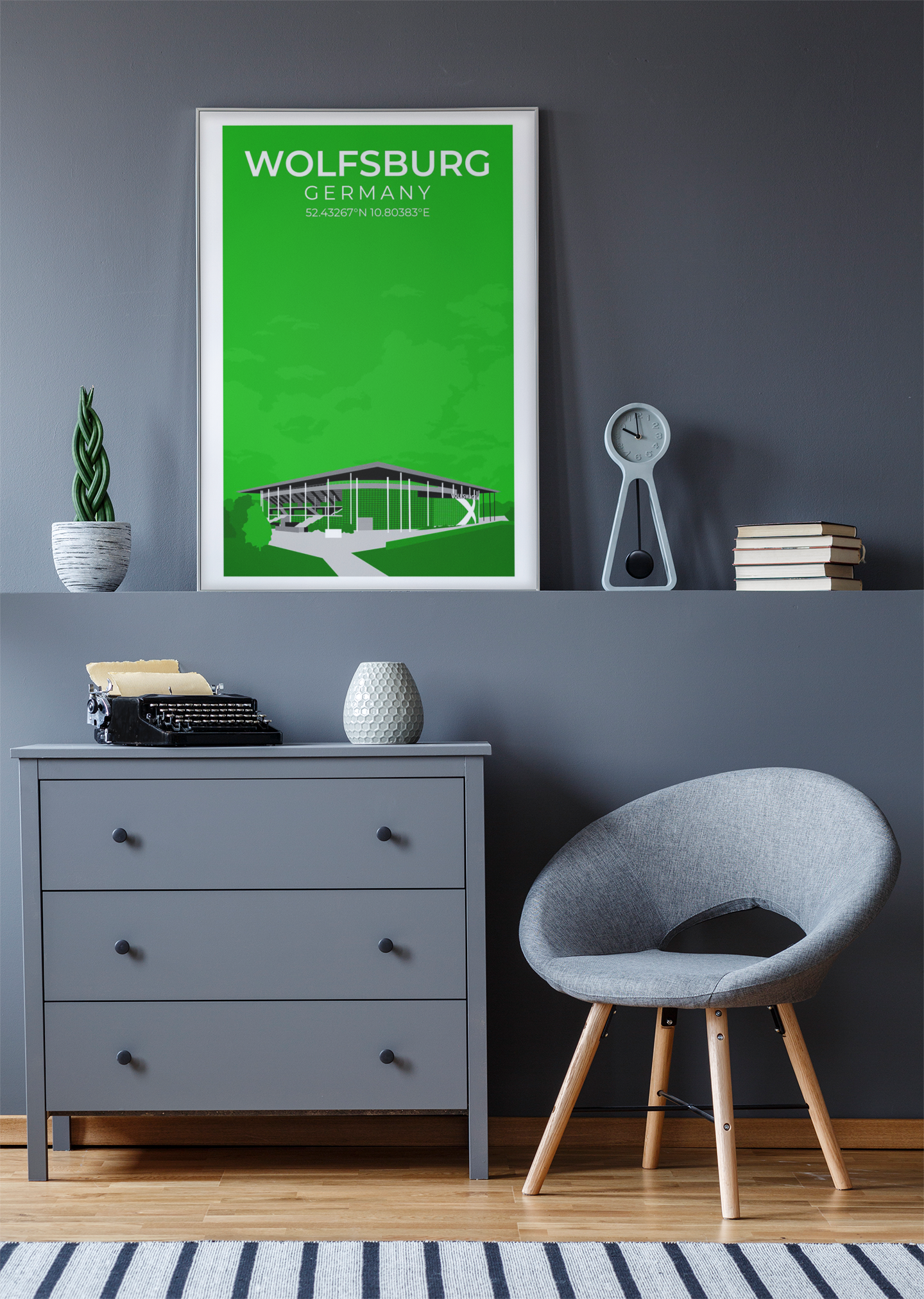 Stadion Illustration Poster Wolfsburg