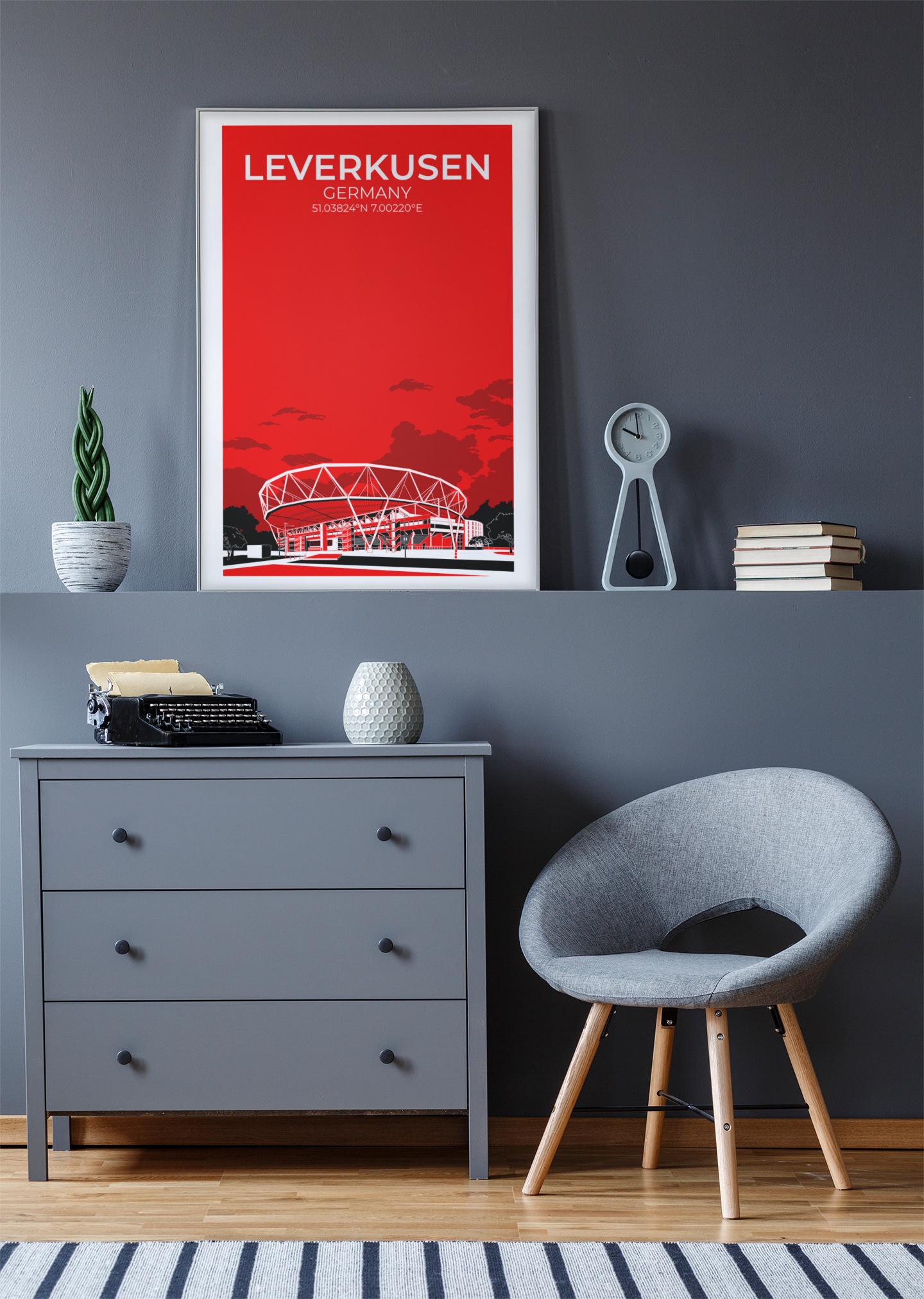 Stadion Illustration Poster Leverkusen