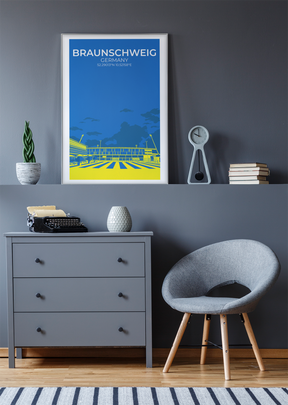 Stadion Illustration Poster Braunschweig