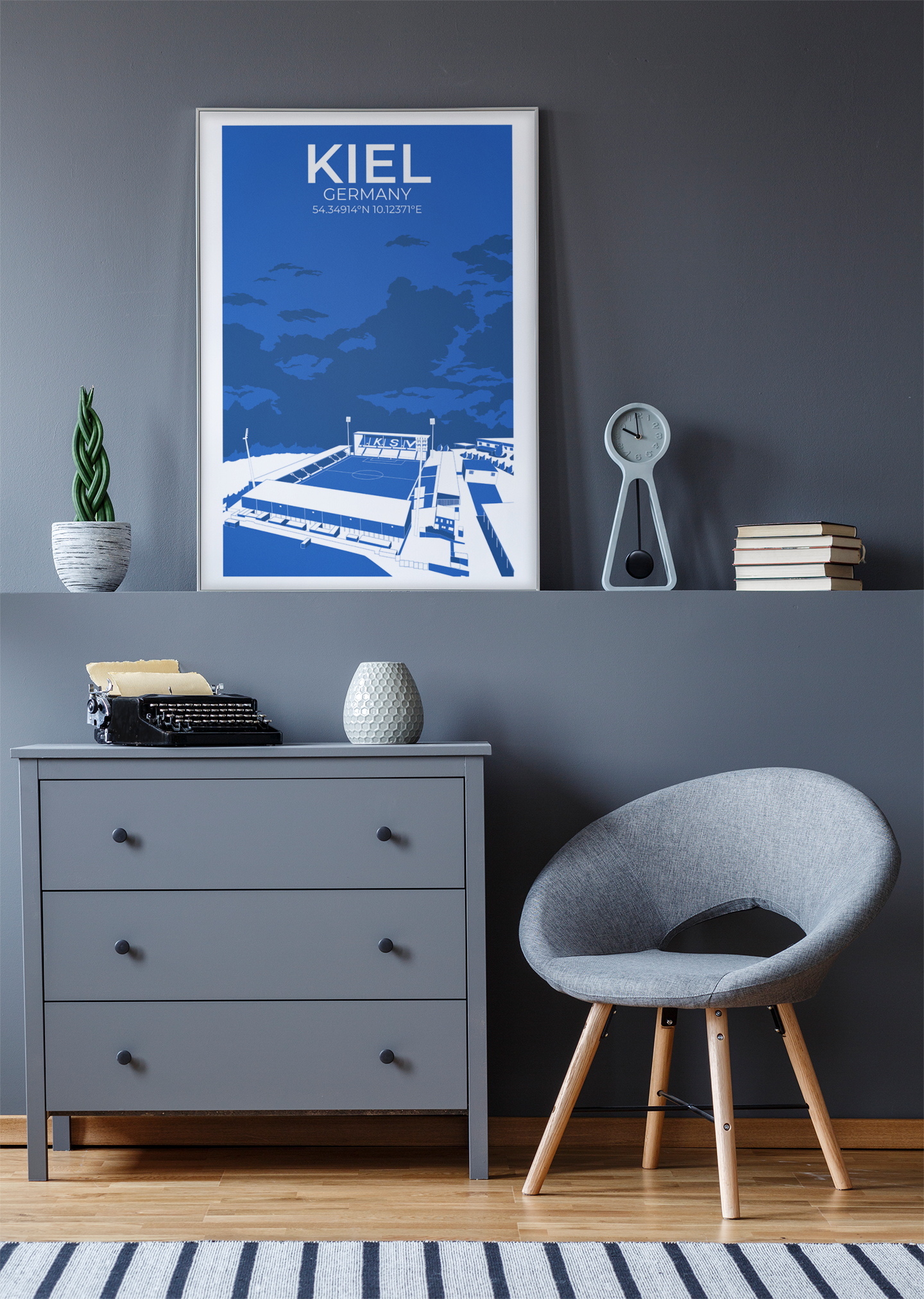Stadion Illustration Poster Kiel