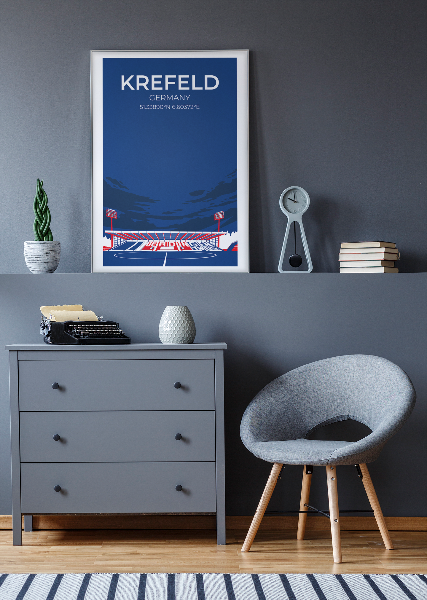 Stadion Illustration Poster Uerdingen