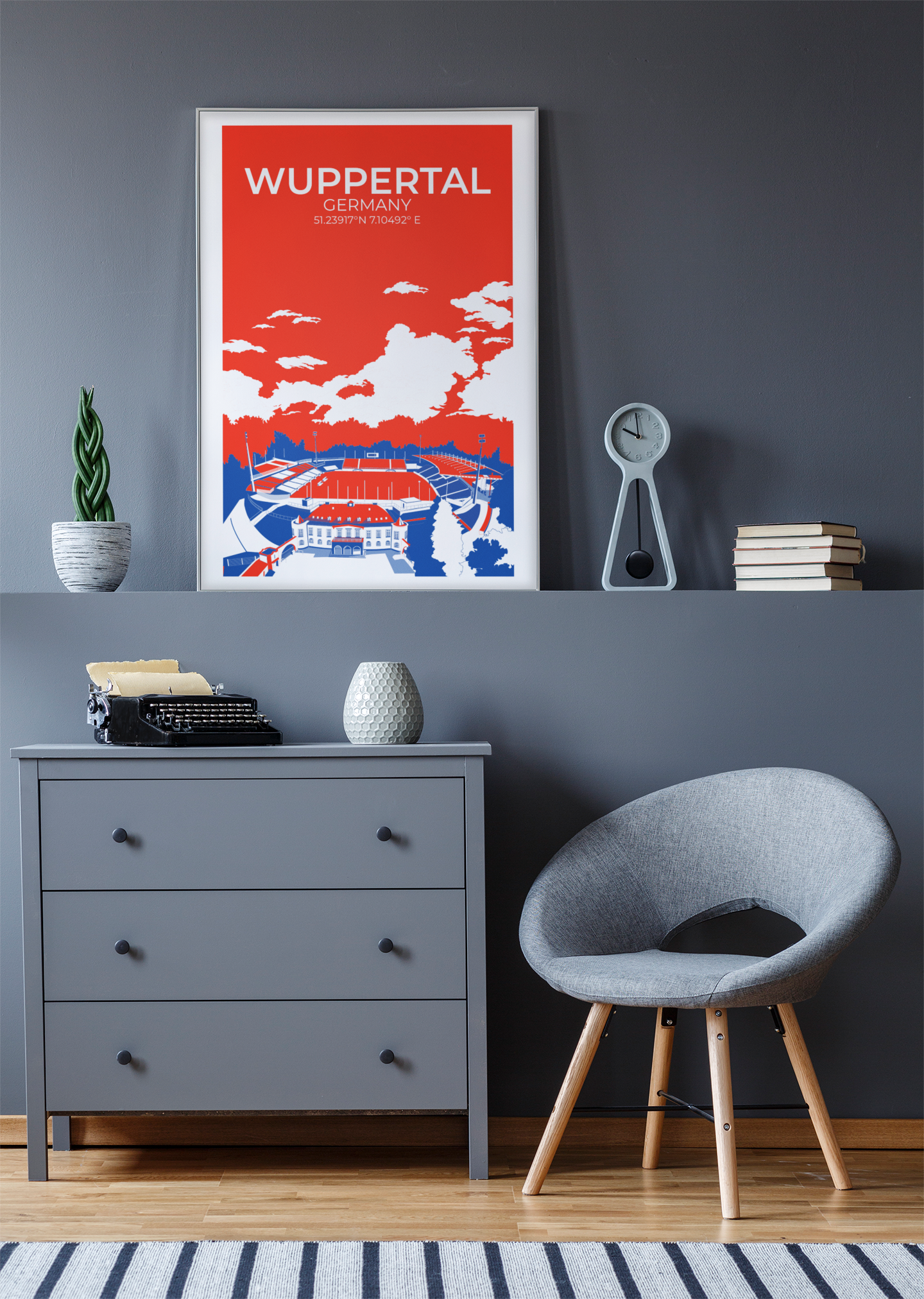 Stadion Illustration Poster Wuppertal