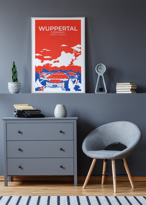 Stadion Illustration Poster Wuppertal