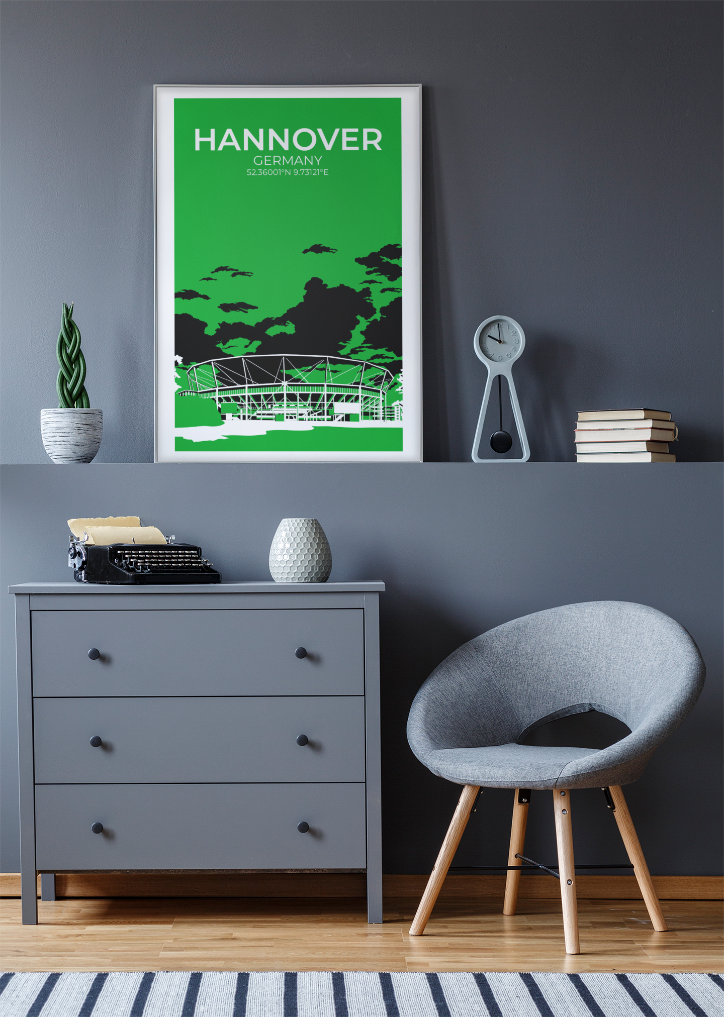 Stadion Illustration Poster Hannover