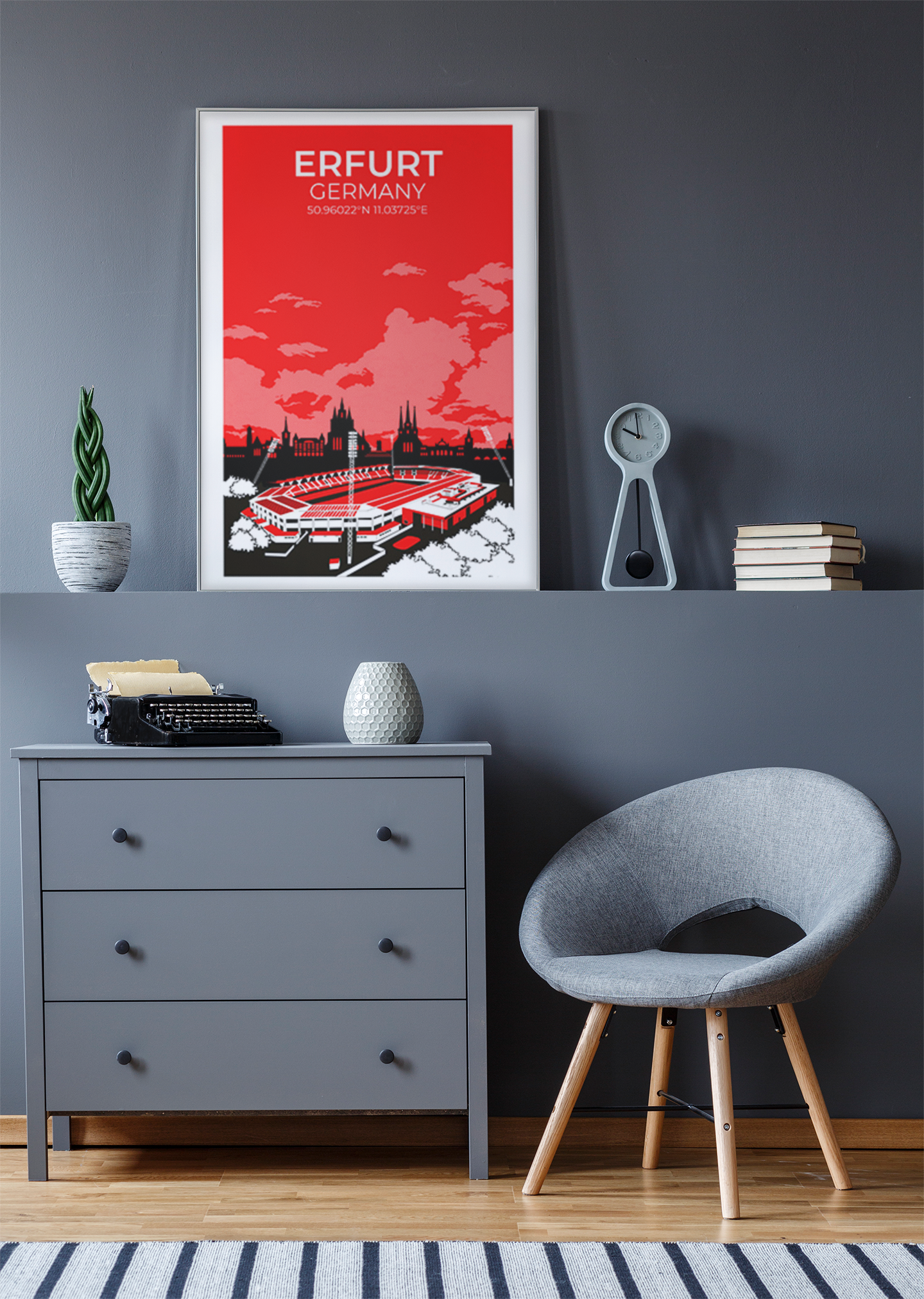 Stadion Illustration Poster Erfurt