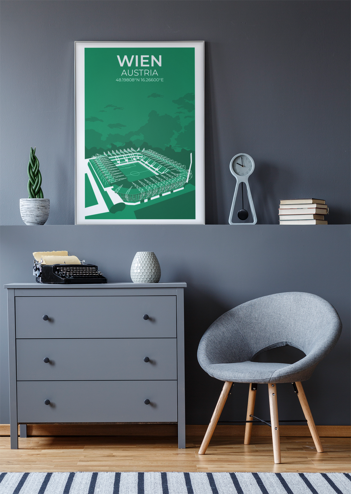 Stadion Illustration Poster Wien