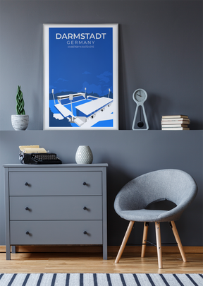 Stadion Illustration Poster Darmstadt