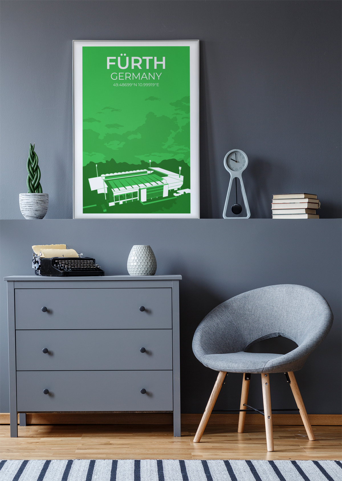 Stadion Illustration Poster Fürth