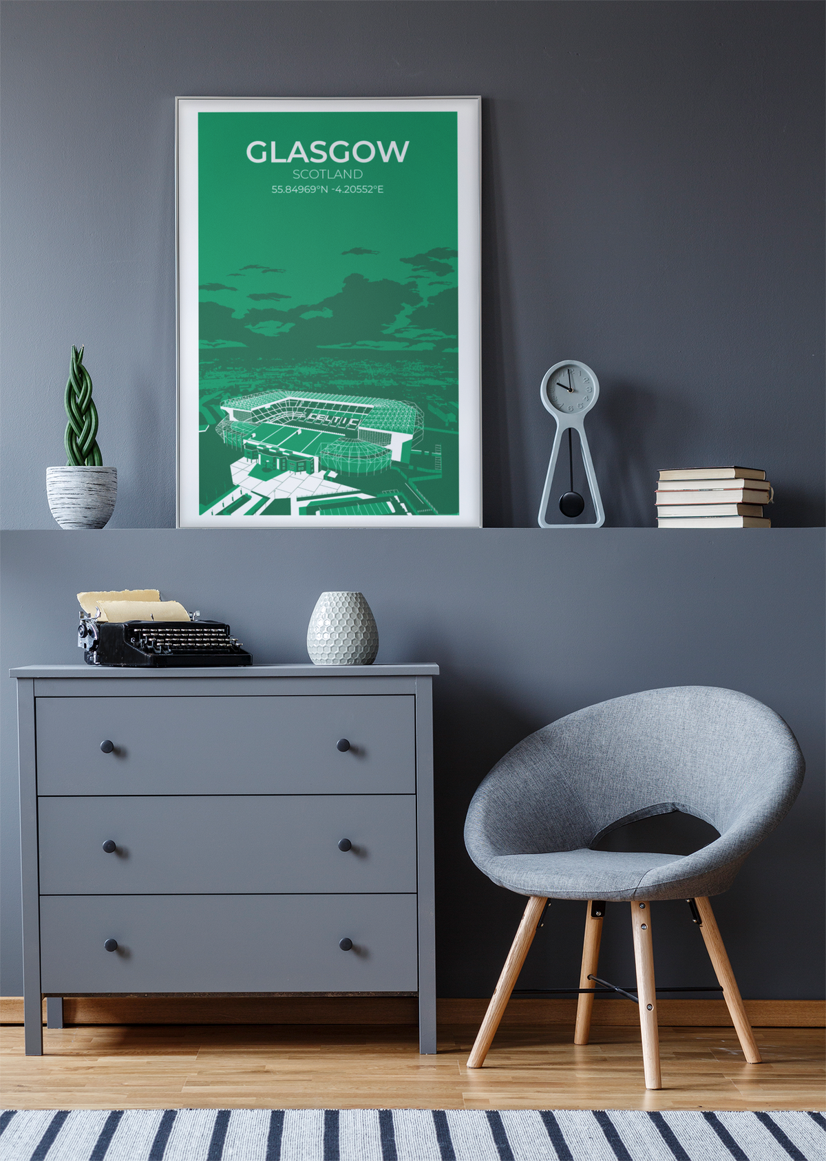 Stadion Illustration Poster Glasgow