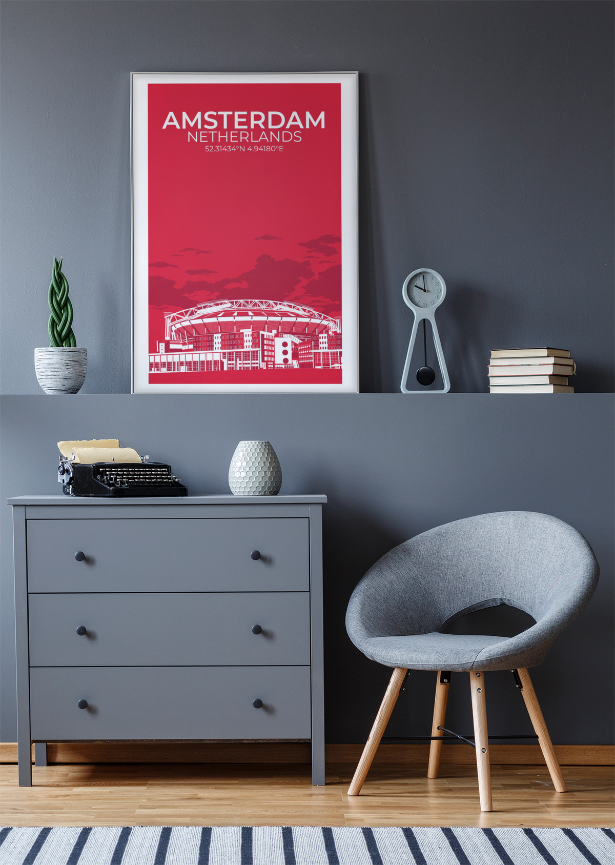 Stadion Illustration Poster Amsterdam