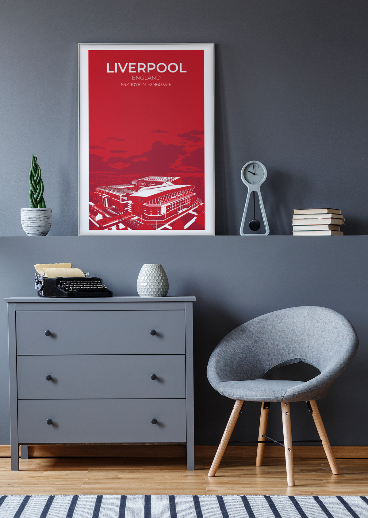 Stadion Illustration Poster Liverpool