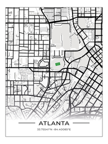 Football Stadion Map Poster Atlanta