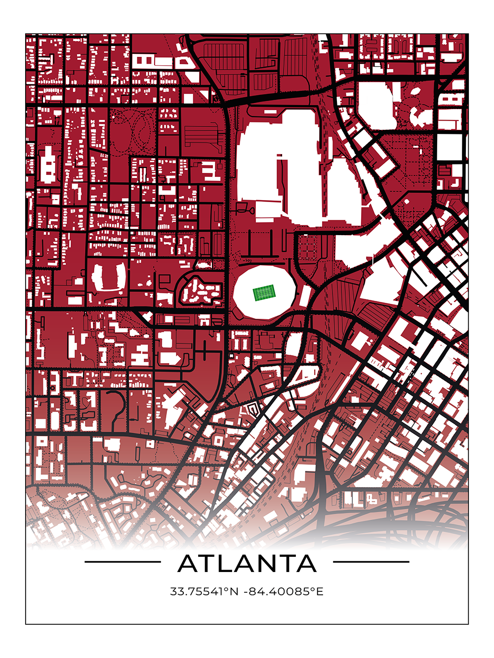 Football Stadion Map Poster Atlanta