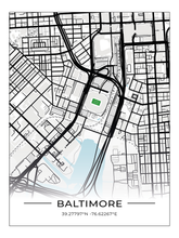 Football Stadion Map Poster Baltimore