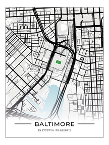 Football Stadion Map Poster Baltimore
