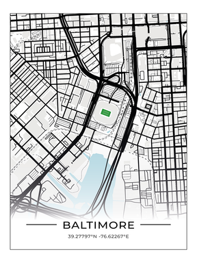 Football Stadion Map Poster Baltimore