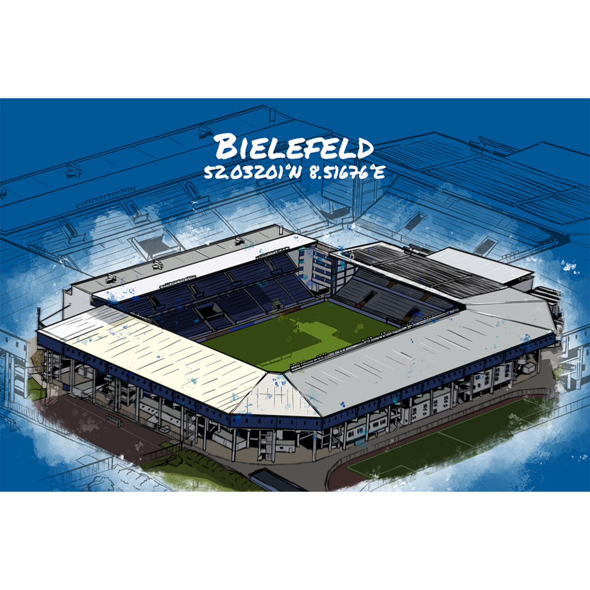 Stadion Poster Bielefeld Art Print