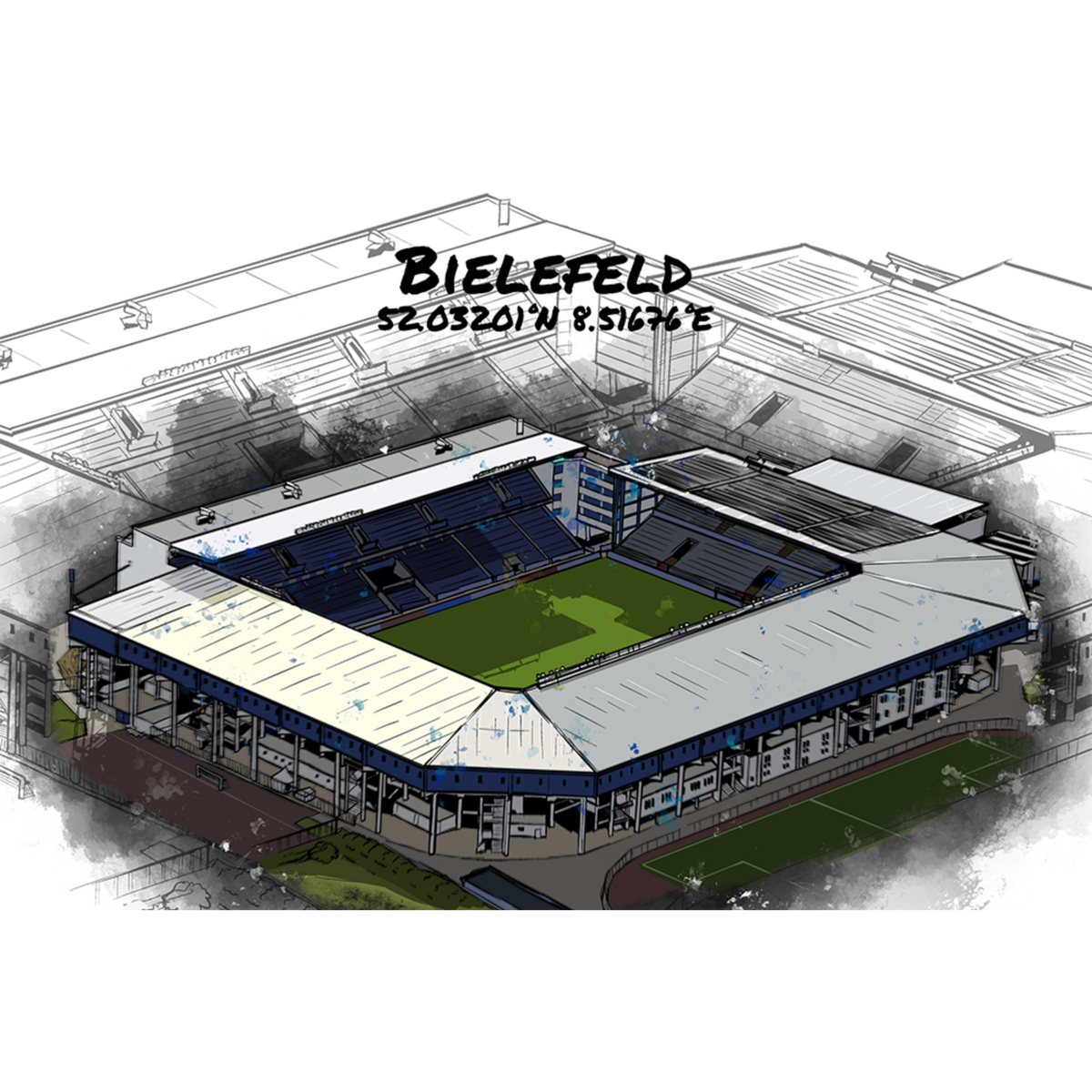Stadion Poster Bielefeld Art Print