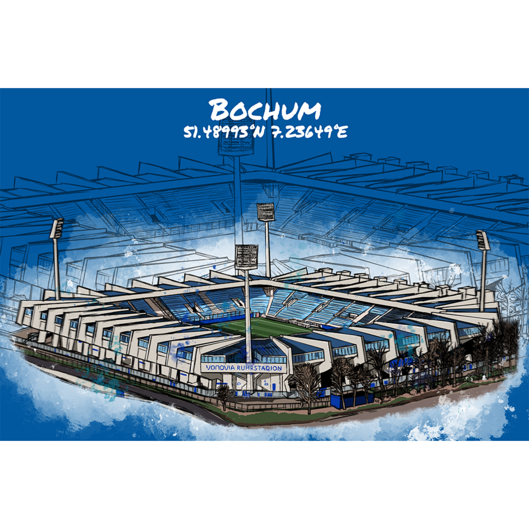 Stadion Poster Bochum Art Print