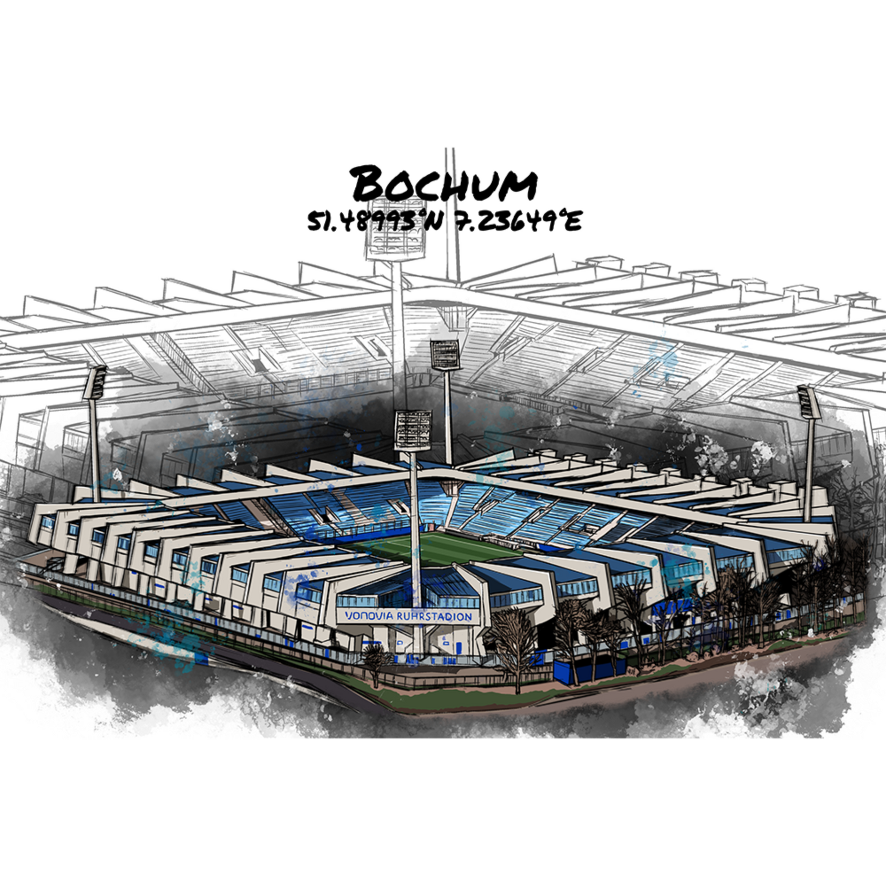Stadion Poster Bochum Art Print