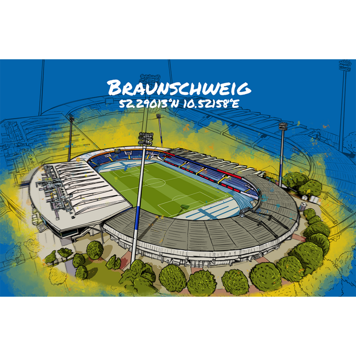 Stadion Poster Braunschweig Art Print