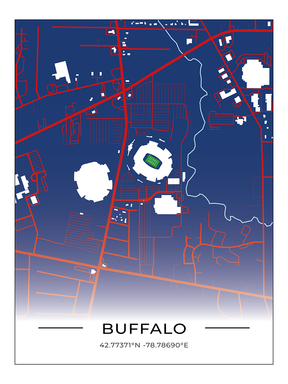 Football Stadion Map Poster Buffalo