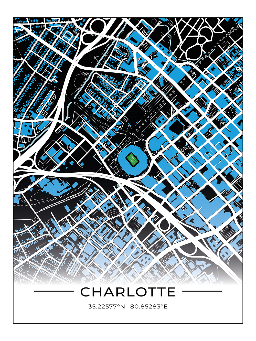 Football Stadion Map Poster Carolina