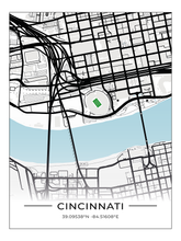Football Stadion Map Poster Cincinnati