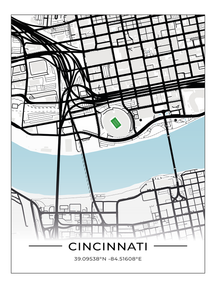 Football Stadion Map Poster Cincinnati