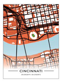Football Stadion Map Poster Cincinnati