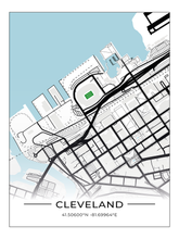 Football Stadion Map Poster Cleveland