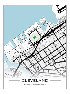 Football Stadion Map Poster Cleveland