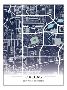 Football Stadion Map Poster Dallas