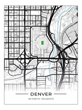 Football Stadion Map Poster Denver