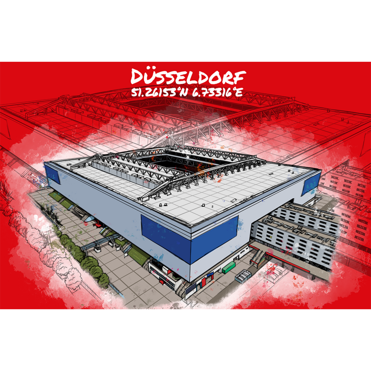 Stadion Poster Düsseldorf Art Print