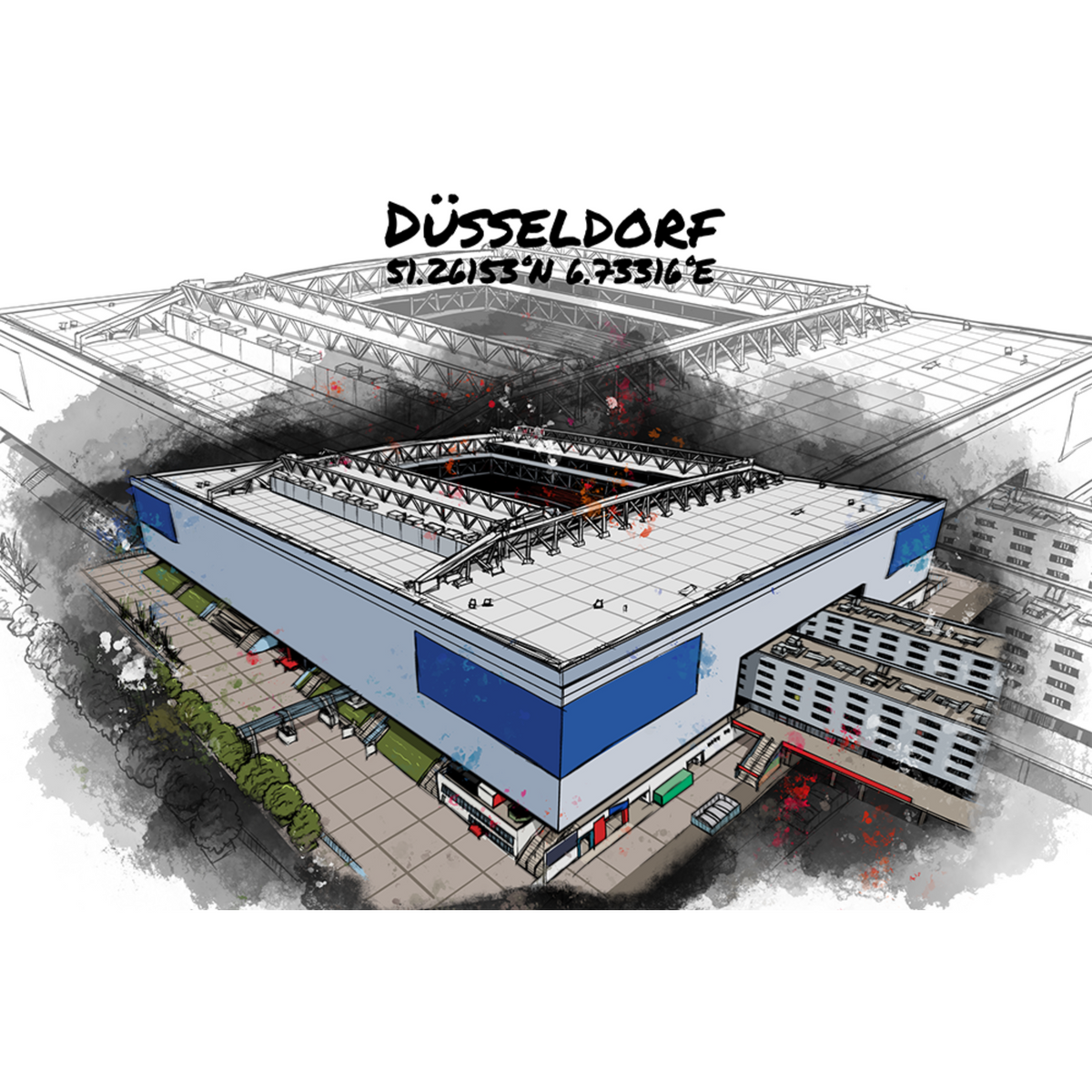 Stadion Poster Düsseldorf Art Print