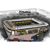 Stadion Poster Istanbul Art Print - Stadtteil Kadıköy, Istanbul