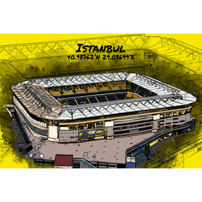 Stadion Poster Istanbul Art Print - Stadtteil Kadıköy, Istanbul