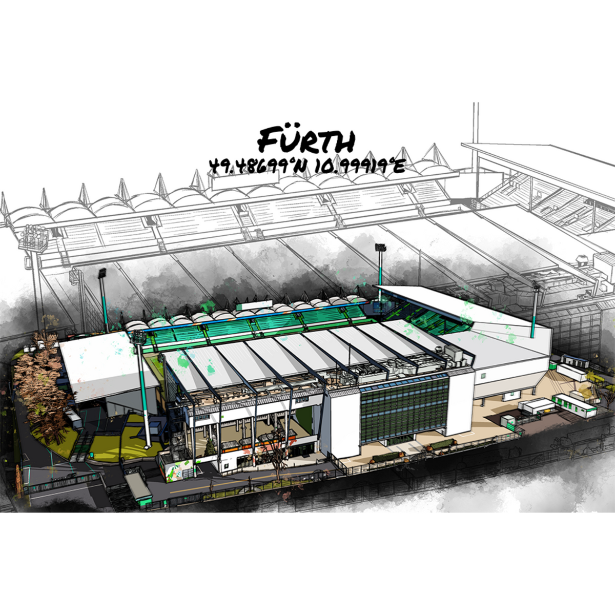 Stadion Poster Fürth Art Print