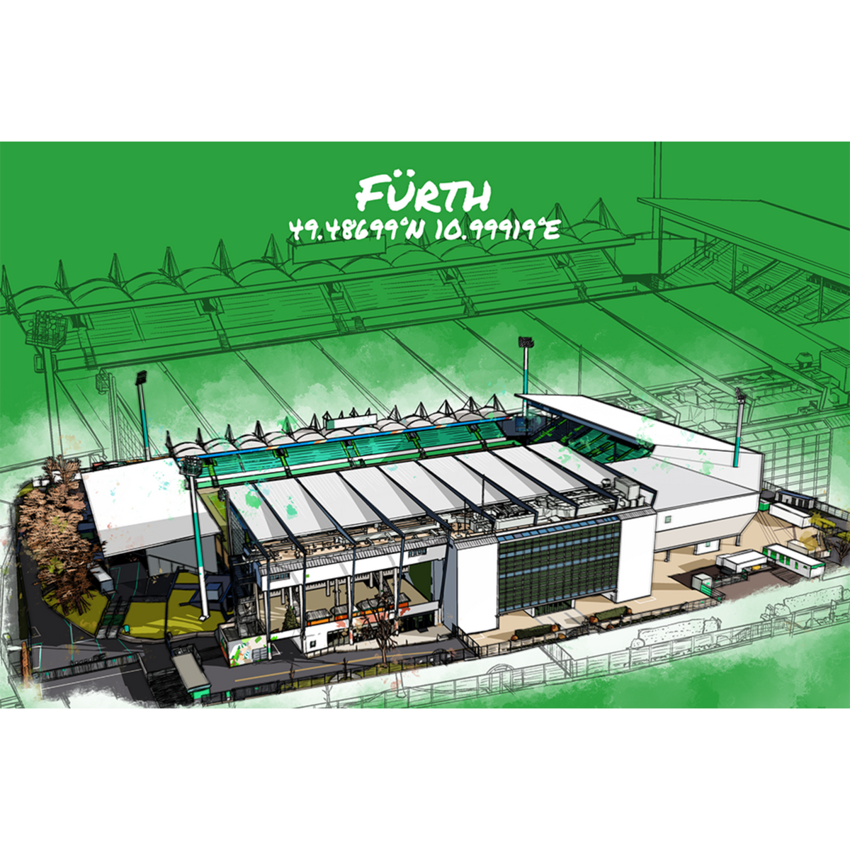 Stadion Poster Fürth Art Print