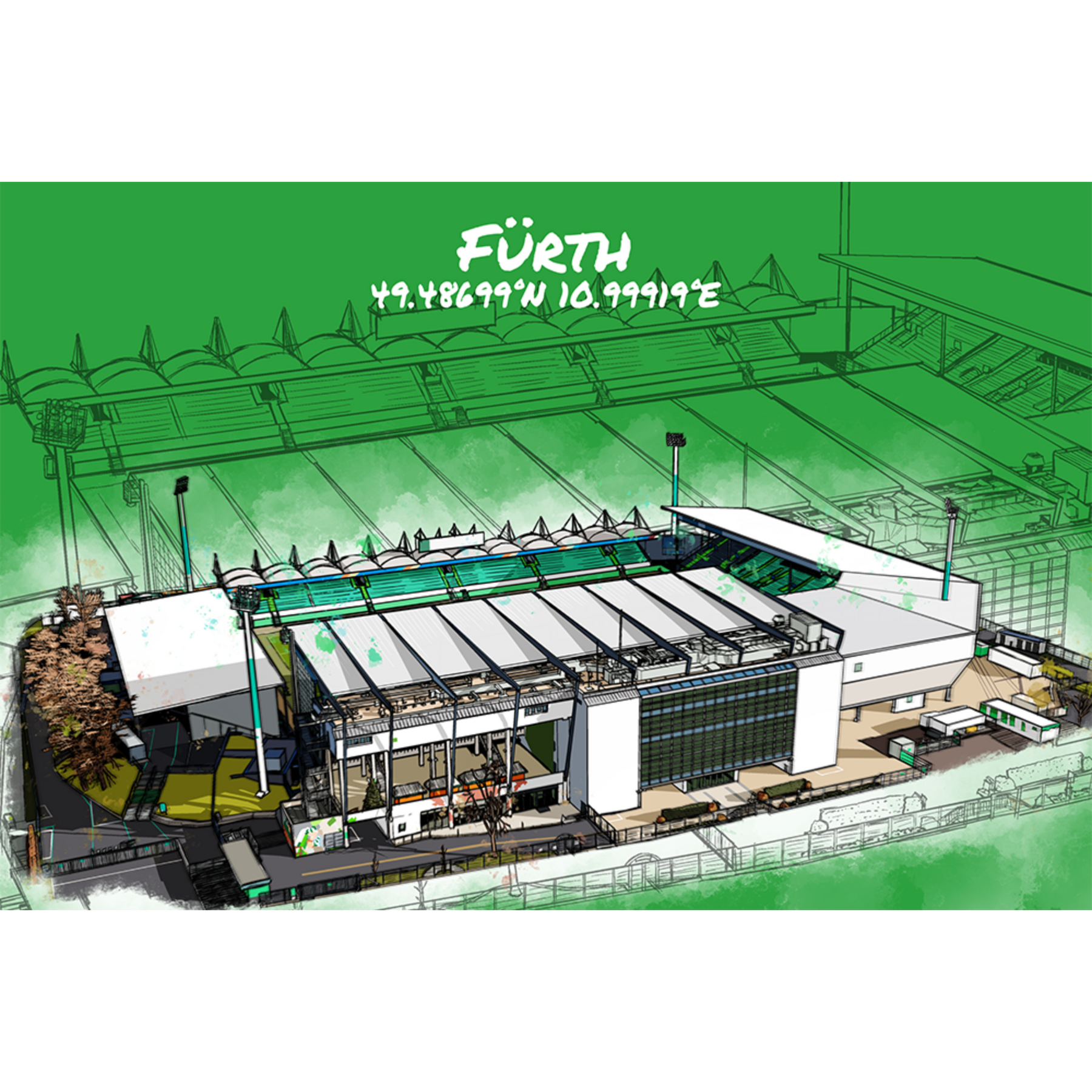 Stadion Poster Fürth Art Print